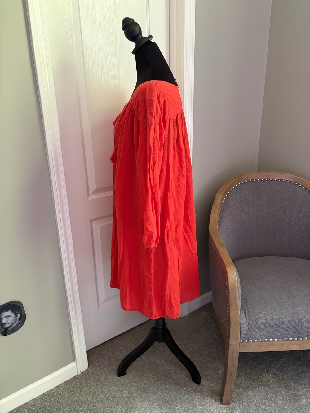 Merona Orange Midi Dress with Tassel Tie - Picture 2 of 6